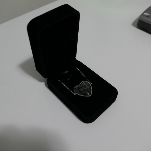 Preserved Spiderweb Silver Heart Pendant Necklace spider web goth - Picture 3 of 6